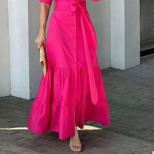 Maxi Dress Hot Pink Casual Dress